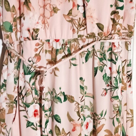 London Times Light Pink Floral Sleeveless Cropped Jersey Jumpsuit Size 6 - Picture 5 of 16